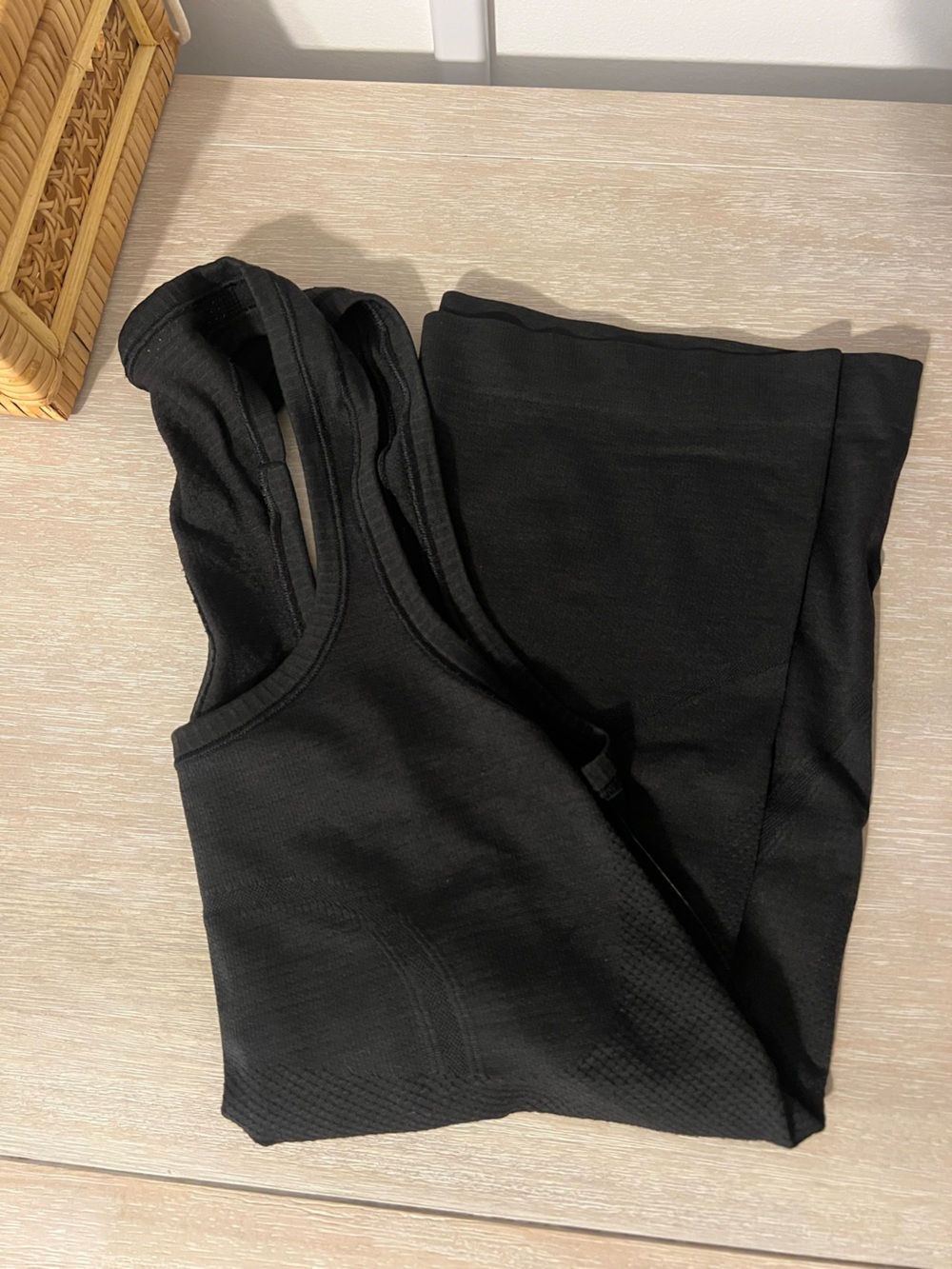 Black Athletic Tank and Leggings Set